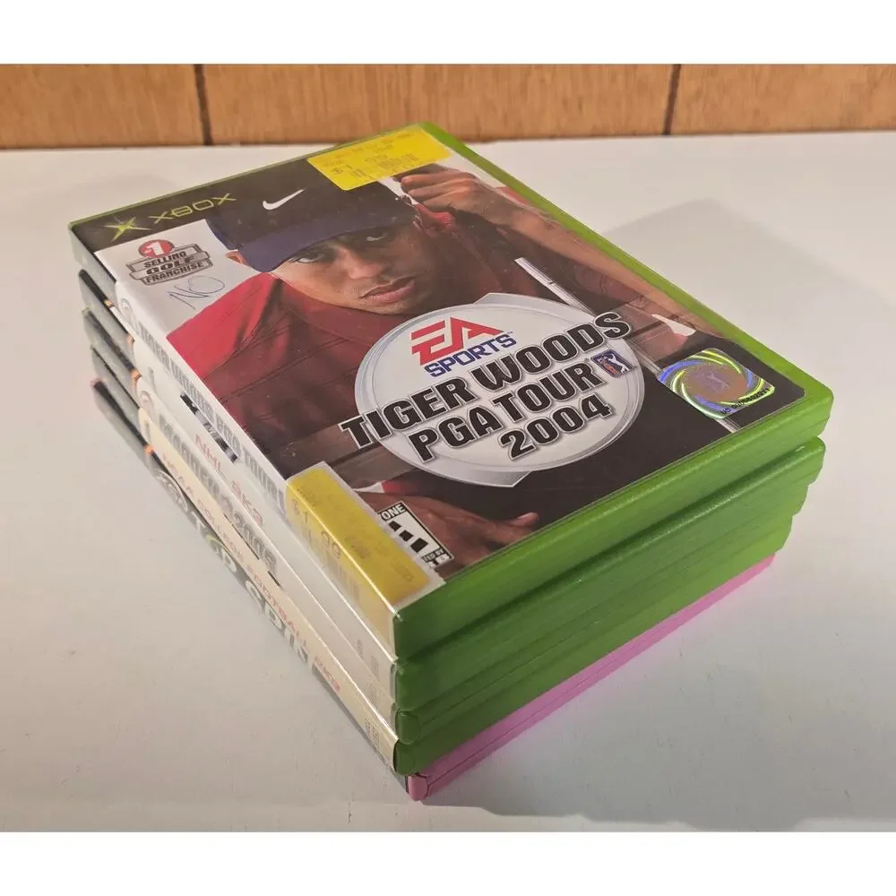 Top Spin Madden NCAA Football 2K3 NHL Tiger Woods Xbox Lot 5 games